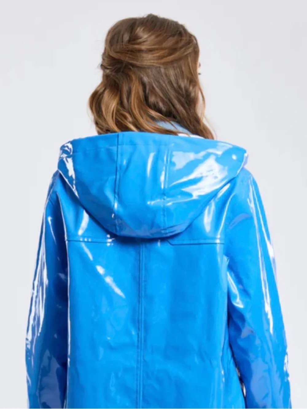 Totes Bright Blue Glossy Raincoat with Hood - Picture 2 of 16
